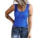 thumbnail image 3 of Camisetas sin mangas Henley para mujer con cuello en V acanalado y botones para verano, 3 of 5