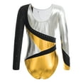 thumbnail image 2 of TiaoBug Kids Girls Long Sleeve Gymnastics Leotard Ballet Dance Unitard Bodysuit Gold 6, 2 of 7