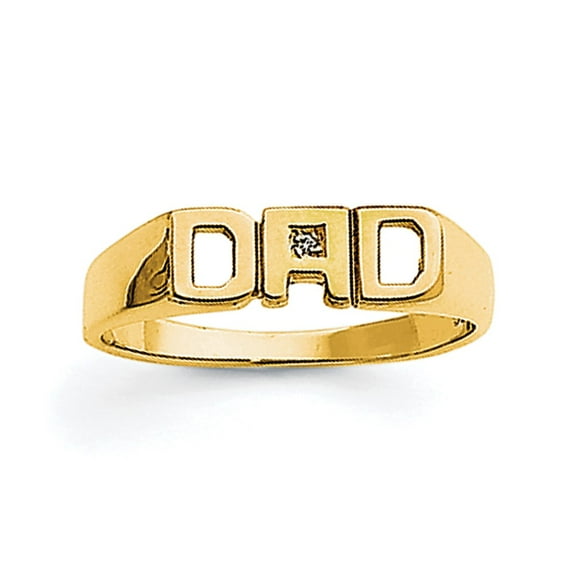 Real 14kt Yellow Gold Princess Squared Top Hollowed Out D Diamond DAD Ring Mounting Size: 10; for Adults and Teens; for Women and Men