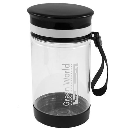 Unique Bargains Detachable Black Plastic Lid Tea Water Container Drink Bottle Cup