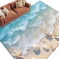 thumbnail image 2 of 6'x9' Area Rugs, Coastal Summer Beach Indoor Outdoor Area Rug for Living Room Bedroom, Starfish Shell Seaside Washable Bathroom Rugs Kitchen Floor Carpet Mats Home Decor Aesthetic, 2 of 8