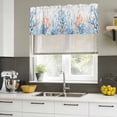 thumbnail image 4 of Coastal Coral Curtain Valances for Windows, Kitchen Valance Window Treatments Panel 2 Pack, Blue Ocean Starfish Seagrass Watercolor Rod Pocket Short Curtains for Bathroom Bedroom 60 x 18 Inch, 4 of 8