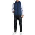 thumbnail image 2 of INSPIRE CHIC Men's Puffer Vest Warm Sleeveless Jacket with Detachable Hooded Winter Padded Vest L Dark Blue, 2 of 6