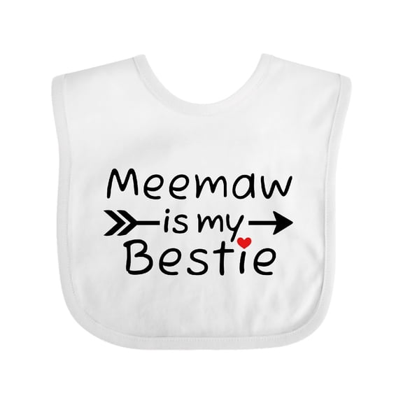 Inktastic Meemaw is My Bestie Boys or Girls Baby Bib