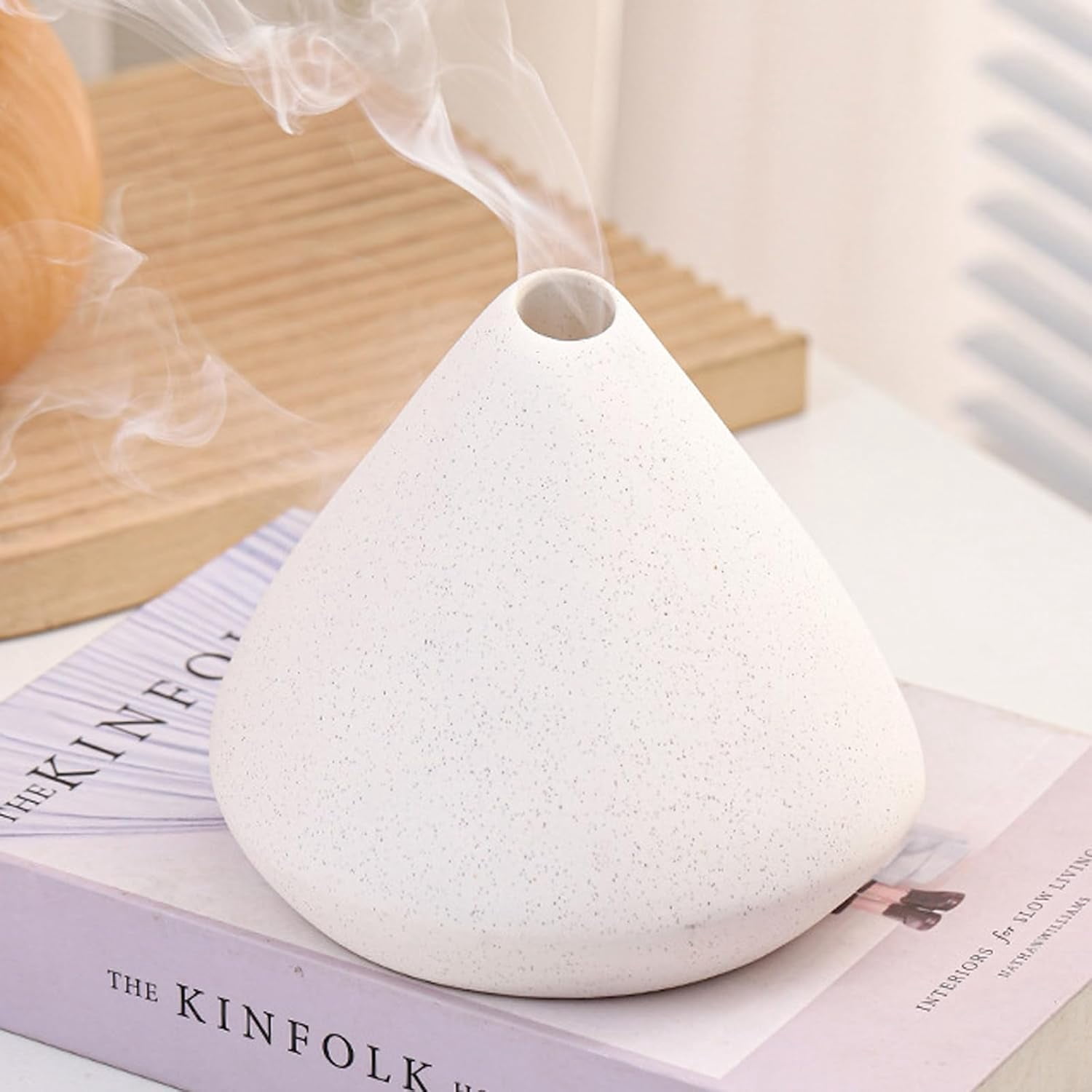 CATPAN Palo Santo Holder Ceramic Incense Burner Holder Sage Holder for Burning, Ash Catcher Mini Chiminea Unique Home Decor for Meditation/Yoga (Red)