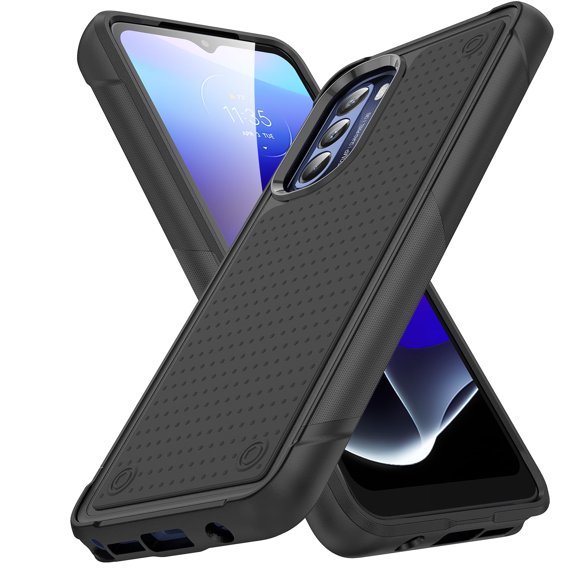 Armor Shockproof Case for Motorola Moto G 5G (2022), [Military Grade Anti-Drop] Rugged Hybrid Hard PC Soft Silicone Heavy-Duty Tough Durable Slim Fit Lightweight Bumper Phone Case, Black