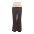 thumbnail image 4 of Bibifish Womens Yoga Pants Black High Waist Pink Panel Flared Leg Pants Stretchy Soft Casual Stylish Comfy Yoga Pants With Side Pockets, 4 of 4