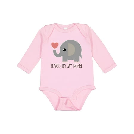 

Inktastic Loved by My Nona Grandma Gift Baby Boy or Baby Girl Long Sleeve Bodysuit