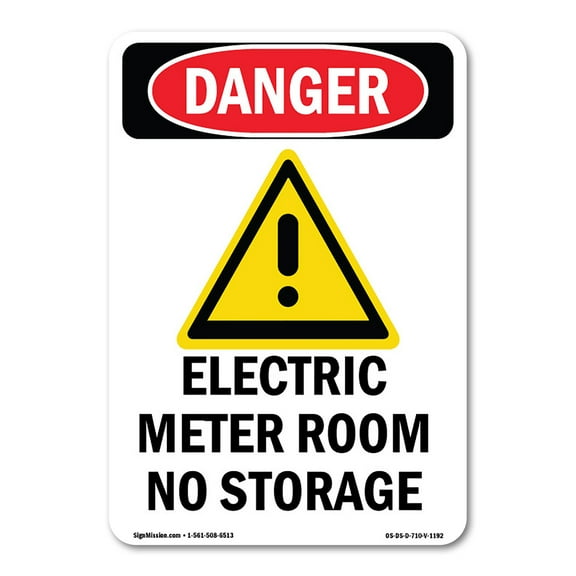 OSHA Danger Sign -  Electric Meter Room | Decal | Protect Your Business, Construction Site, Warehouse & Shop Area |  Made in The USA