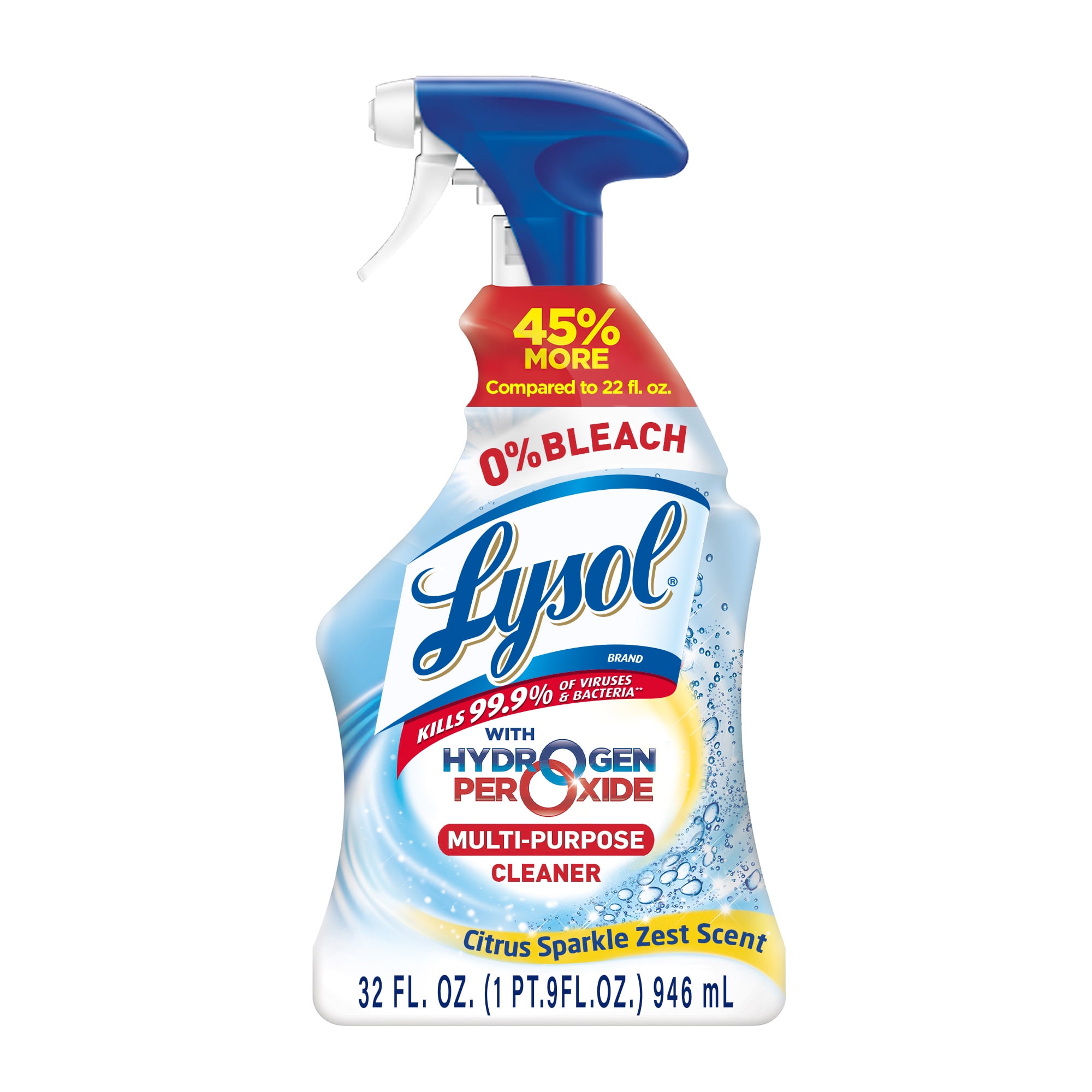 Lysol Multi Purpose Cleaner Spray, For Cleaning and Disinfecting, Bleach Free (Contains Hydrogen Peroxide), Citrus Scent, 32oz