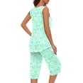 thumbnail image 6 of RMGVDSD 2 Pack Womens Pajamas Set Women Soft Sleepwear Sleeveless Tank Top And Capri Pants With Pocket Loungewear Sets Pajamas Set Jammies Fashion Clothes, 6 of 7