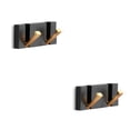 thumbnail image 3 of Matsuzay Ganchos Sin perforación Montado en la pared Perchero plegable No se oxida Chaquetas para el hogar Organizador Autoadhesivo Dormitorio oro negro 2 gancho 2Conjunto, 3 of 6