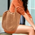 thumbnail image 5 of YUYUETIME Cotton Rope Woven Shoulder Bag in Brown Large Capacity Tote for Travel Beach and Parties, 5 of 6