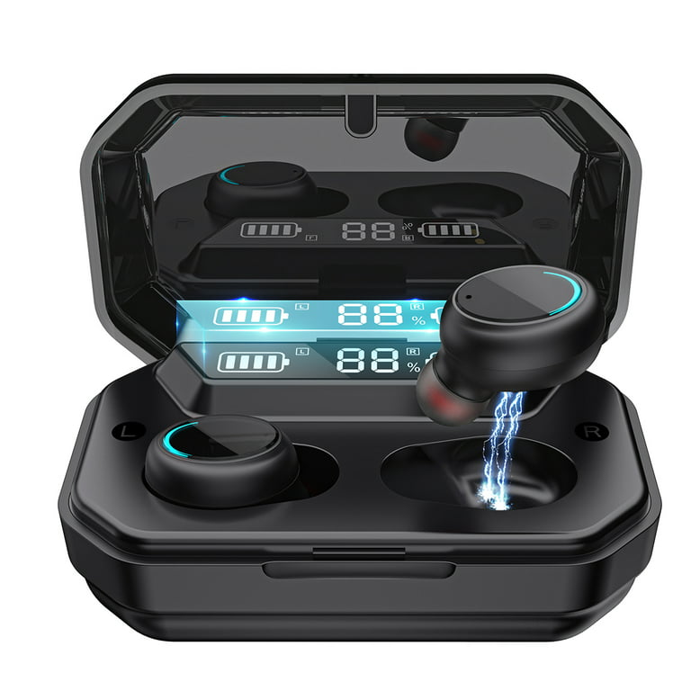 AIHOOR Wireless Earbuds for iOS & Android Phones, Bluetooth 5.0 in-Ear Headphones with Extra Bass, Built-in Mic, Touch Control, USB Charging Case