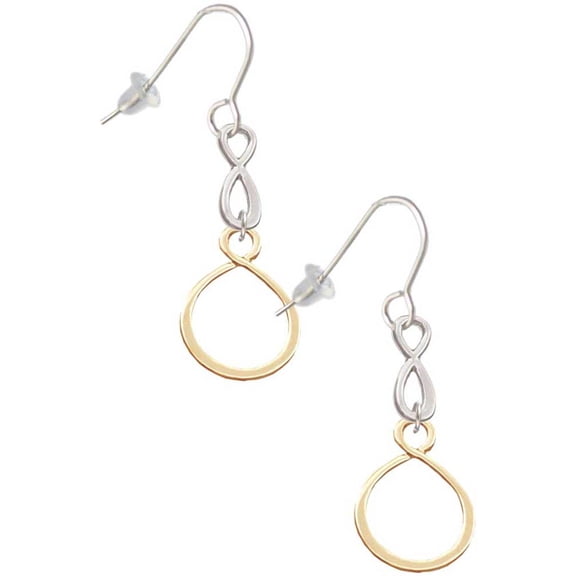 Delight Jewelry Goldtone Infinity Loop Silver tone Infinity French Earrings
