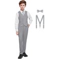 thumbnail image 1 of Chaleco Amazingkitty para niños, gris claro, talla 2, formal, 6 piezas, 1 of 8