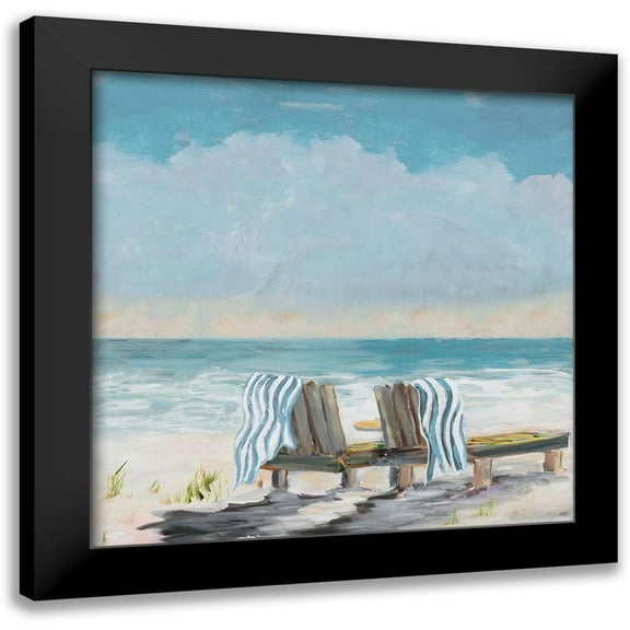 DeRice, Julie 12x12 Black Modern Framed Museum Art Print Titled - Coastal Sunsets