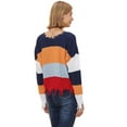 thumbnail image 3 of Frayed Hem Color Block Sweater Blue Small, 3 of 4