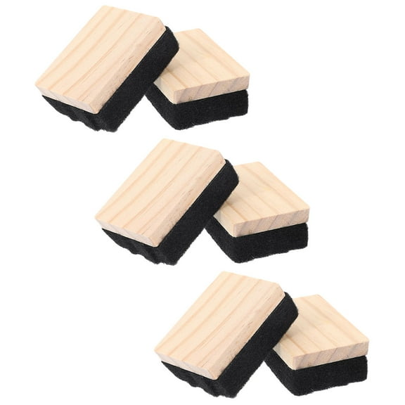WEUVEB 6Pcs Chalkboard Eraser Multi Color Wood Felt for Office Workers Clean Boards 2.36X1.77X0.98In
