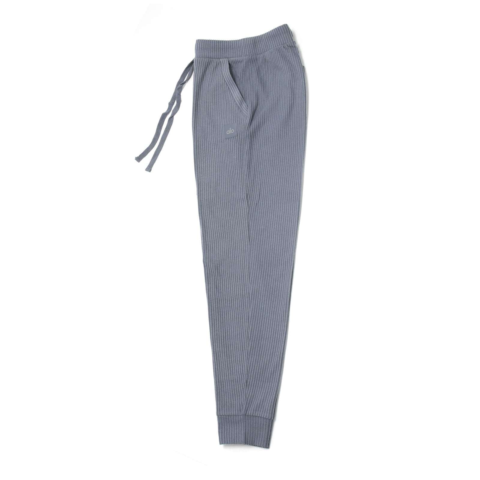 Alo Yoga Women's Muse Ribbed Sweatpants, Steel Blue,L - US