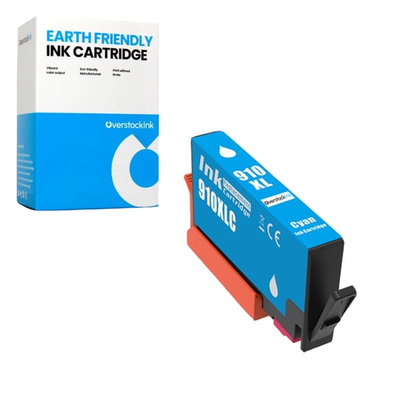 OverstockInk 910XL Cyan Ink Compatible for HP910 Ink Cartridge for OfficeJet 8015e 8017e (1 Cyan)