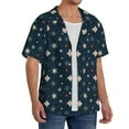 thumbnail image 2 of Sikiie Christmas Snowflakes1 Men's Cuban Shirt, Hawaiian Shirts, Business Casual Button Down Shirts, Short Sleeve Shirt-Large, 2 of 5