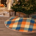 thumbnail image 5 of Daiia Warm Orange Plaid Drawing Merry Christmas Tree Skirt , Xmas Large Lace-up Tree Skirt, Santa Snowflakes Rustic Home Decorations New Year Party Farmhouse Decor-48", 5 of 6