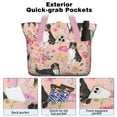 thumbnail image 2 of Tote Bag for Women - Bernese Mountain Dogs with Flowers Shoulder Bag - Large Utility Work Duffle Bag with Zipper Handbag for Travel, Work, Sprots, 2 of 5