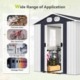 thumbnail image 2 of DTTRA 8 x 6 ft Metal Outdoor Storage Shed, Heavy Duty Galvanized Steel Garden Tool House with Lockable Doors, Air Vents and Sloped Roof for Backyard Patio Lawn Equipment, White, 2 of 7