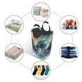 thumbnail image 5 of KLL Ink Style Wave Dragon Laundry Hamper,Large Canvas Fabric Lightweight Storage Basket Toy Organizer Dirty Clothes Collapsible Waterproof, 5 of 6