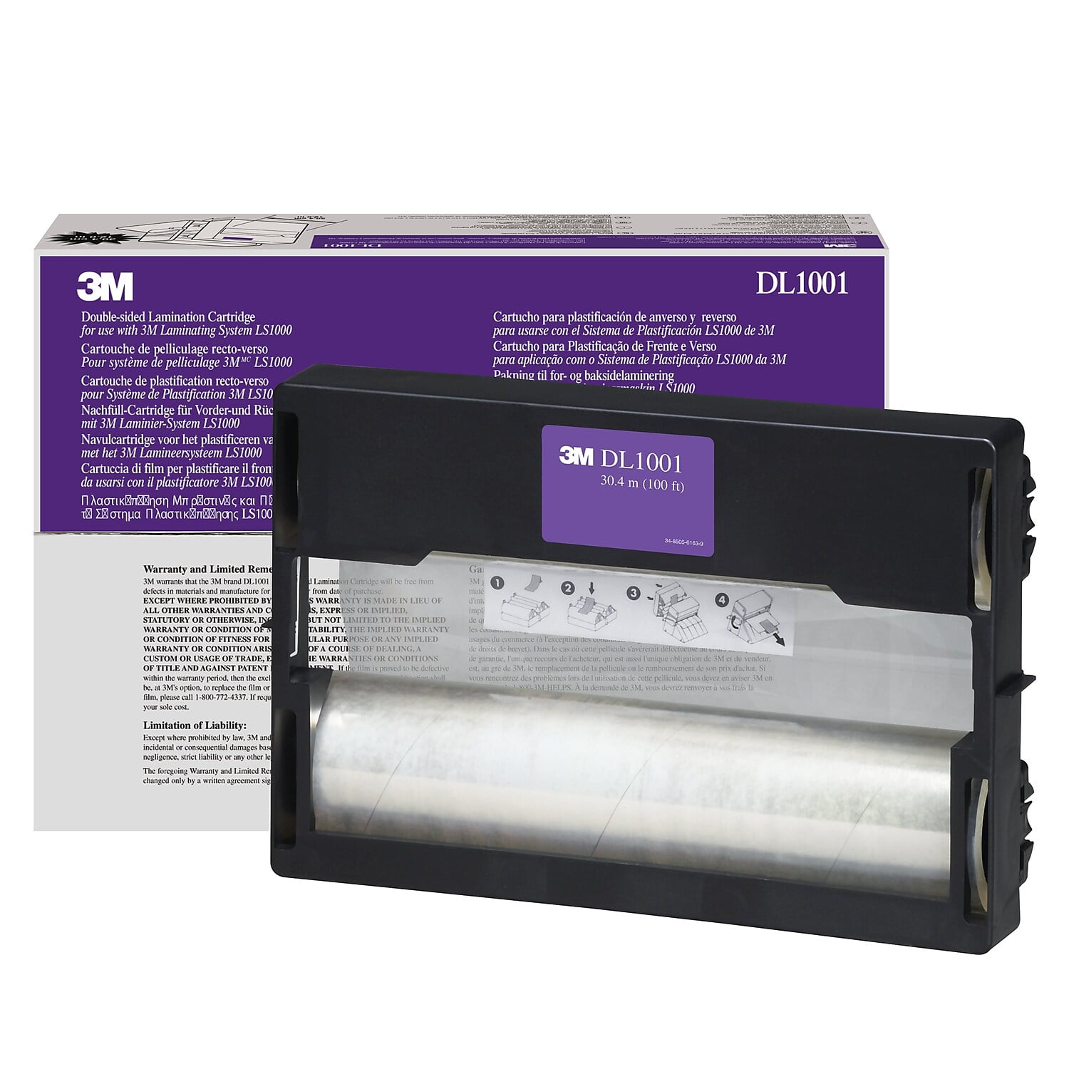 3M Refill for LS1000 Laminating Machines, 5.6 mil, 12" x 100 ft, Gloss Clear -MMMDL1001