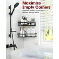 thumbnail image 5 of Corner Shower Caddy - 2 Pack, Adhesive Shower Organizers, Rustproof Stainless Steel Shower Shelves with 8 Hooks, No Drilling Bathroom Organizers and Storage Racks, Space-Saving, White, X-Large, 5 of 12