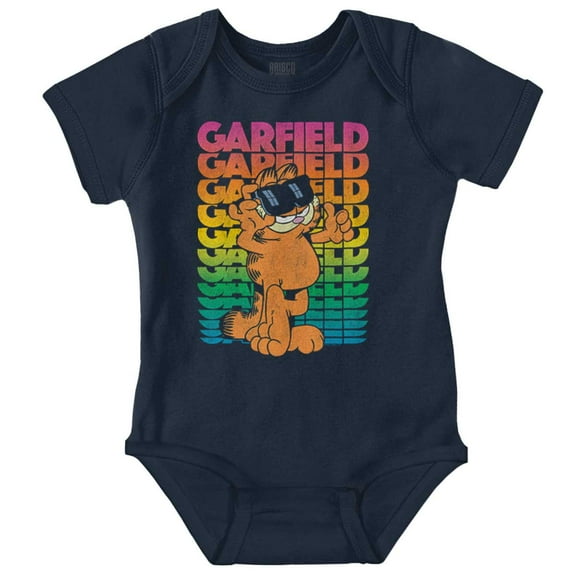 Retro Garfield Cartoon Thumbs Up Romper Boys or Girls Infant Baby Brisco Brands 24M