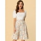 thumbnail image 2 of Falda Midi Floral Allegra K con Volantes En el Dobladillo para Mujer Blanco XL, 2 of 6