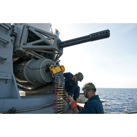 LAMINATED POSTER Sailors assigned to the guided-missile destroyer USS Mustin (DDG 89) reload ammunition into the ship Poster Print 24 x (Best Ammunition Reloading Equipment)