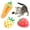 Strawberry, variant on HEVIRGO 4Pcs Kitten Catnip Toy Decorative Comfortable Fruit Strawberry Cat Chew Toys for Kitty