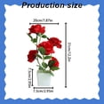 thumbnail image 3 of ZTTD Fausses Roses Rouges Fleurs Artificielles en Pot 12 Pouces Petits Roses Arbre Intérieur Extérieur Fausses Plantes et Fleurs Fleurs en Soie de Rose Plante en Pot Rose Artificielle Arrangement Floral Étagère Bureau Déco Maison, 3 of 4