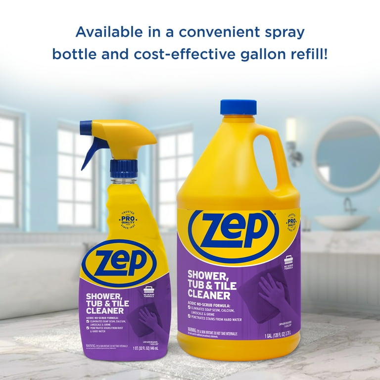 Zep, Shower Tub & Tile Cleaner, 128 oz. case of 2, Acid-based