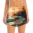 thumbnail image 2 of Balery Serene Ocean Sunset Pattern Women's Running Shorts with Liner 2 Pockets Elastic Workout Athletic Gym Yoga Shorts-X-Large, 2 of 7