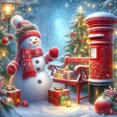 thumbnail image 1 of 5D DIY Taladro Navidad Muñeco Nieve Buzón Artesanía 40x40cm, 1 of 9