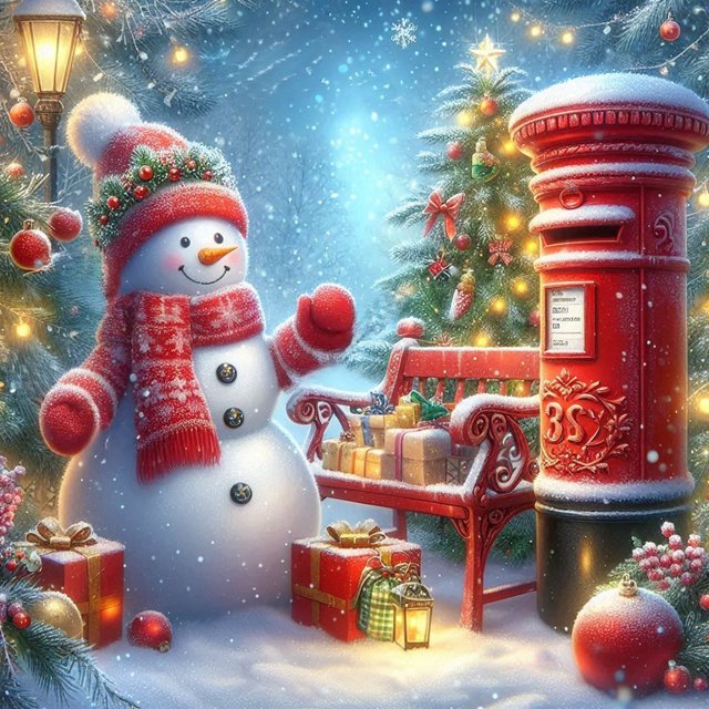 5D DIY Taladro Navidad Muñeco Nieve Buzón Artesanía 40x40cm