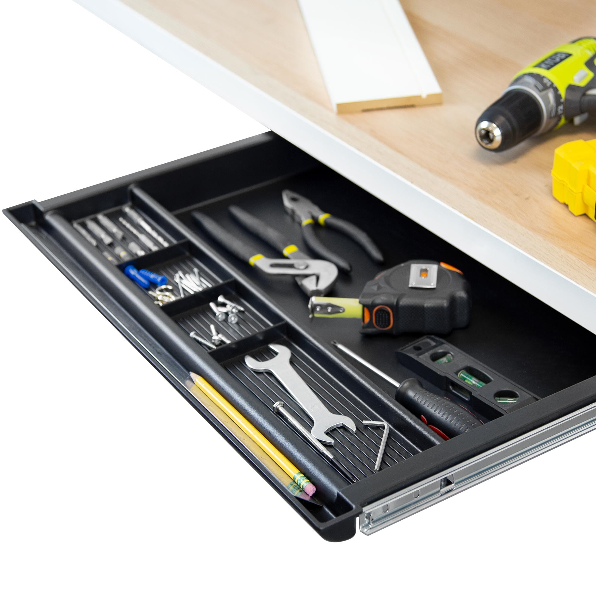 Mount-It! Large Under Desk Pencil Drawer | 28" Maximum Extension