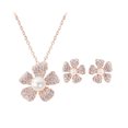 thumbnail image 2 of HomeKingdee Rose Gold Color​ Flower Pearl Jewelry Set for Women - Alloy and Pearl Necklace and Earrings Set for Various Occasions, 2 of 5
