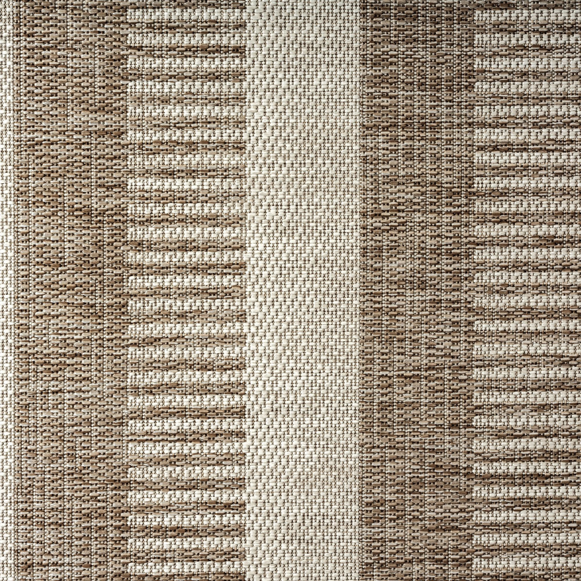 Nicole Miller New York Patio Country Charlotte Modern Striped Indoor/Outdoor Area Rug, Taupe/Ivory , 7'9"x10'2"