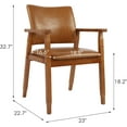 thumbnail image 2 of NOBPEINT Mid-Century Dining Side Chair with Faux Leather Seat in Brown, Arm Chair in Walnut, 2 of 18