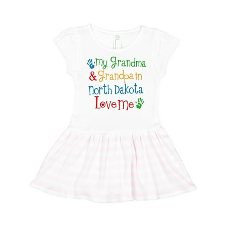 

Inktastic North Dakota Grandma Loves Me Gift Toddler Girl Dress