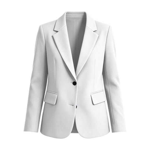 Homenesgenics Blazers for Women Plus Size Solid-Color Long-Sleeve Lapel Button-Pocket Business Casual Blazer White XL