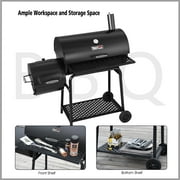 Royal Gourmet CC1830FC 28 Charcoal Grill with Offset Smoker, With Cover,855 Sq. In. Cooking Area, Front Shelf,Charcoal Grill for Outdoor Grilling and Backyard Cooking, Black