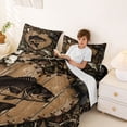 thumbnail image 3 of Feelyou Rustic Outdoor Bass Fishing Full Size Sheets for Men Boys, Country Woodland Animal Bed Sheets, Brown, 4-Piece, 3 of 5