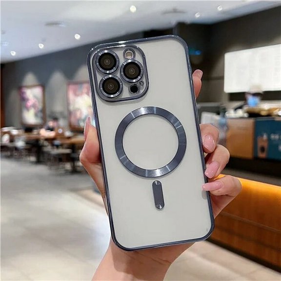 For Magsafe iPhone 14 Pro Case Luxury Plating Clear Magnetic Silicone Case For iPhone 13 12 11 Pro Max Soft Shockproof Cover Gift CYH